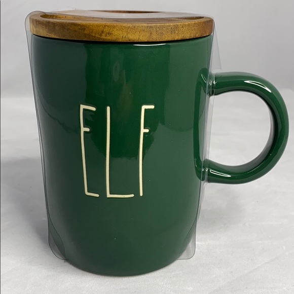 Rae Dunn Other - Rae Dunn ELF mug w/coaster lid Green LL